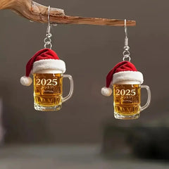 2025 Christmas Beer Steins Acrylic Earrings The Hippie Vibe Shop