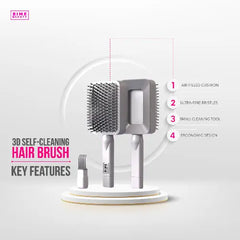3D Self-cleaning Deluxe Hair Brush by BimeBeauty DC-MASAMI
