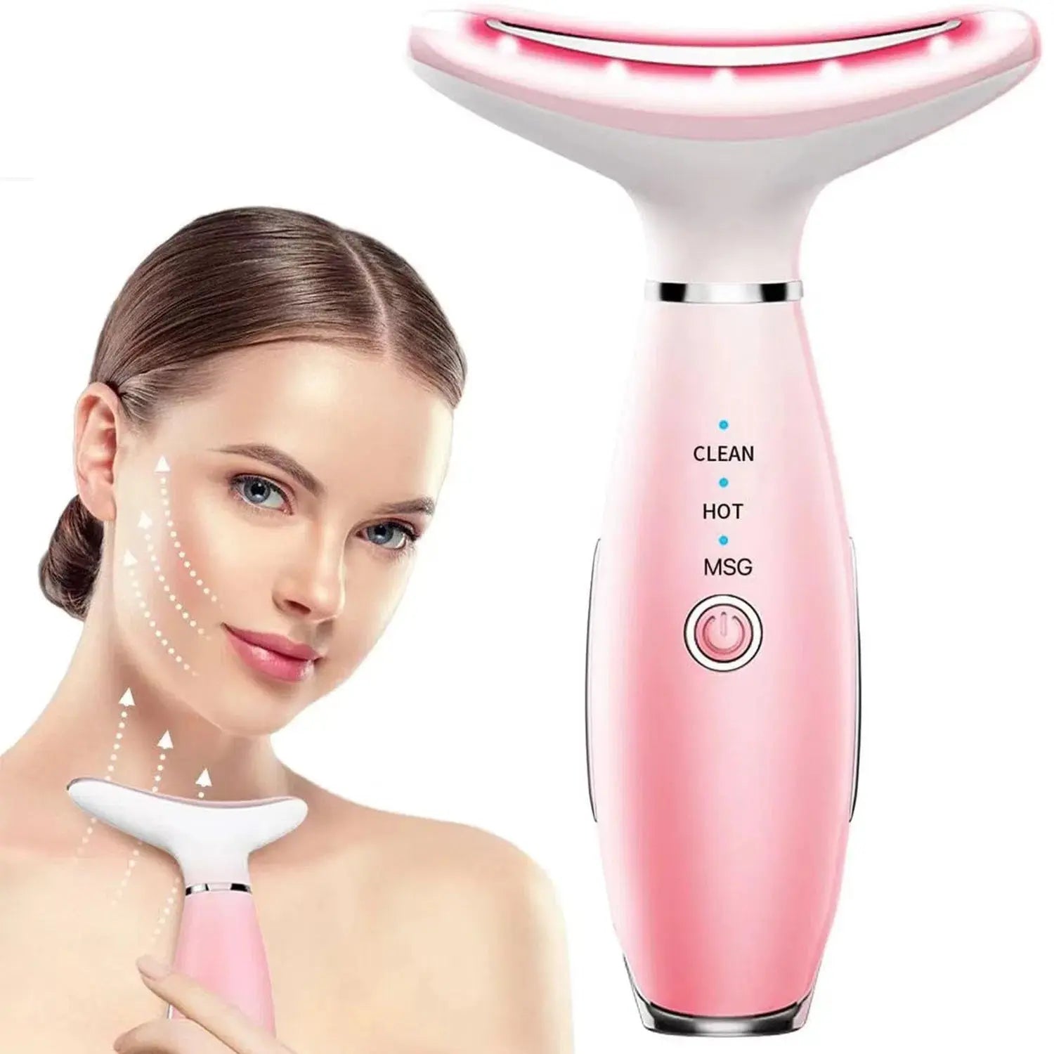 Neck Face Massager, Skin Care Face Massage Tool, 3-in-1 Facial Massager, Face Sculpting Tool With Thermals, Vibration DC-Funny Candle Co