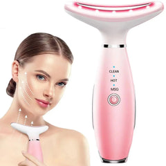 Neck Face Massager, Skin Care Face Massage Tool, 3-in-1 Facial Massager, Face Sculpting Tool With Thermals, Vibration DC-Funny Candle Co