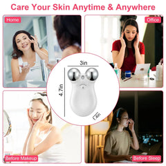 1Pc Micro-current Face Massager Rechargeable Face Neck Roller Intelligent Facial Massager With 5 Gears For Skin Tightening Skin Lifting Wrinkle Reducing DC-Funny Candle Co