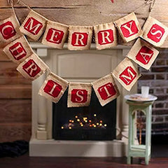 Merry Christmas Sackcloth Flag Christmas Banner Christmas Banner Decoration global warehouse