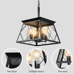 4 Lights Farmhouse Chandelier For Dining Room Black - No Bulbs Unavailable Platform- Temu DC-Funny Candle Co