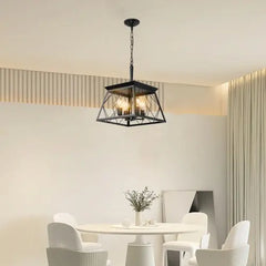 4 Lights Farmhouse Chandelier For Dining Room Black - No Bulbs Unavailable Platform- Temu DC-Funny Candle Co