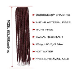 3S THREE STRAND Crochet Hair Extensions Soft Synthetic Braiding Hair-Only Self Pickup DC-Funny Candle Co