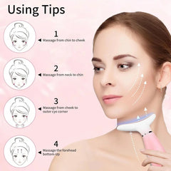 Neck Face Massager, Skin Care Face Massage Tool, 3-in-1 Facial Massager, Face Sculpting Tool With Thermals, Vibration DC-Funny Candle Co