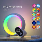Creative Q Light Analog Sunrise Digital Display Alarm Clock Bluetooth Audio Intelligent Wake-up Q Colorful Atmosphere Light The Hippie Vibe Shop
