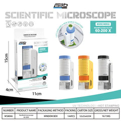 Bio Educational Science Experiment Toy Gift, Microscope For Kids - 5804A Black DC-Funny Candle Co