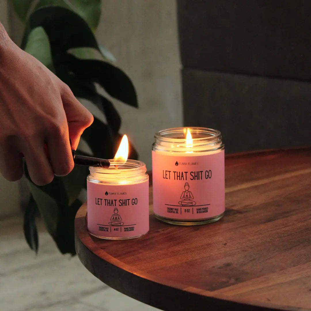 Let That Shit Go (pink)- Funny Candle DC-Funny Candle Co