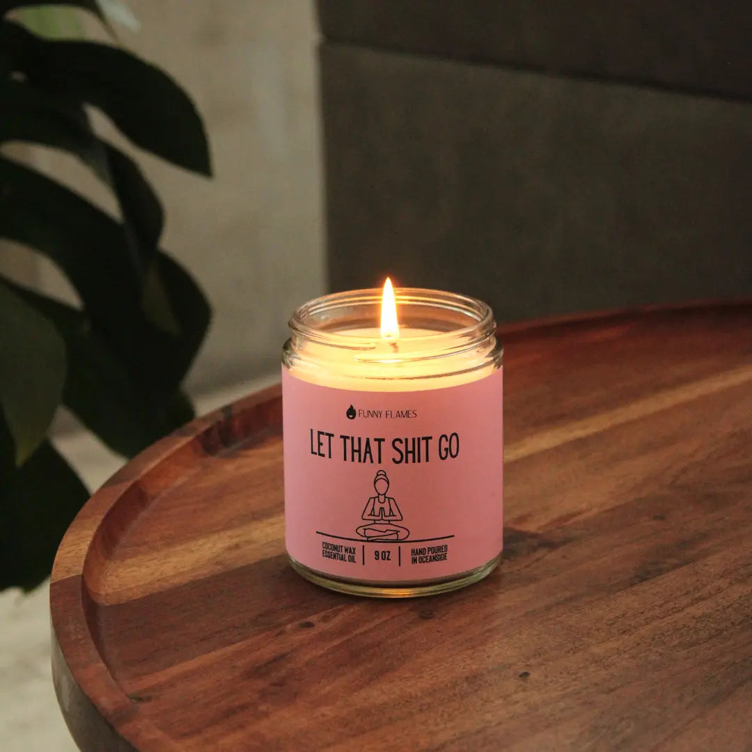 Let That Shit Go (pink)- Funny Candle DC-Funny Candle Co