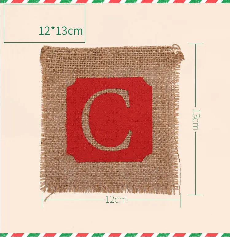 Merry Christmas Sackcloth Flag Christmas Banner Christmas Banner Decoration global warehouse
