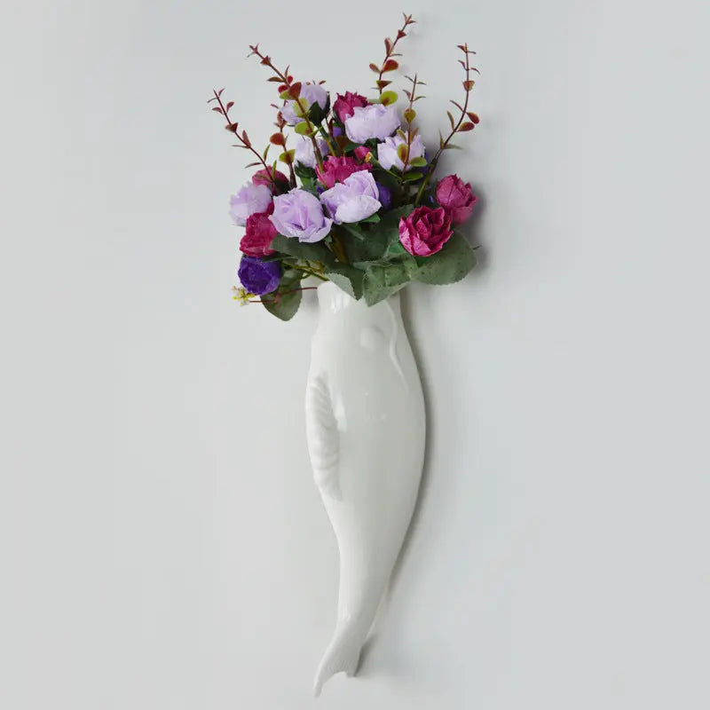 Simple Modern Creative Wall Ceramic Goldfish Vase Restaurant Mural Wall Hanging Three-Dimensional Wall Decoration Wholesale The Hippie Vibe Shop
