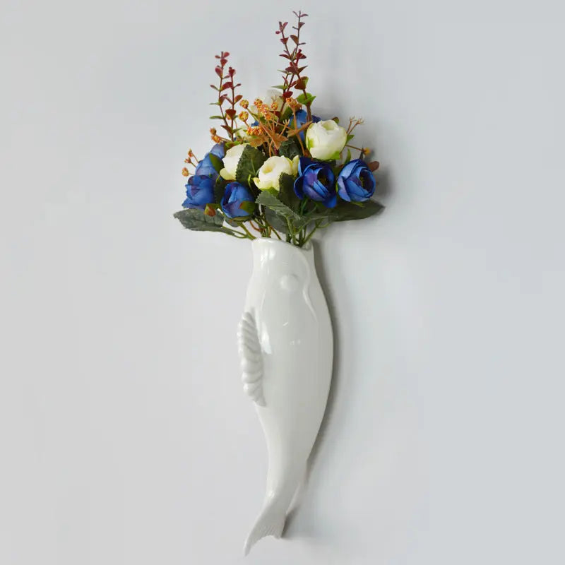 Simple Modern Creative Wall Ceramic Goldfish Vase Restaurant Mural Wall Hanging Three-Dimensional Wall Decoration Wholesale The Hippie Vibe Shop
