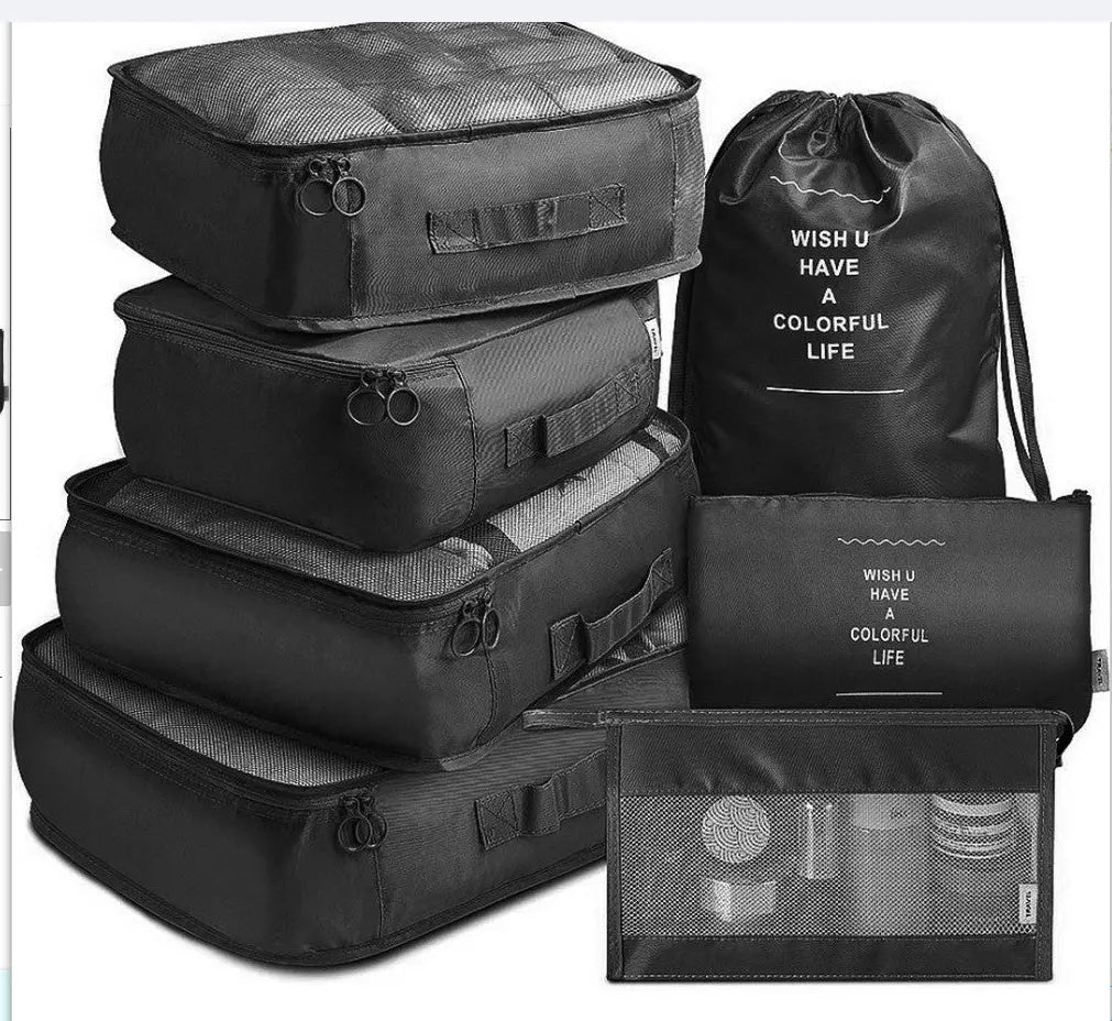 8-piece Set Luggage Divider Bag Travel Storage Clothes Underwear Shoes Organizer Packing Cube Bag The Hippie Vibe Shop