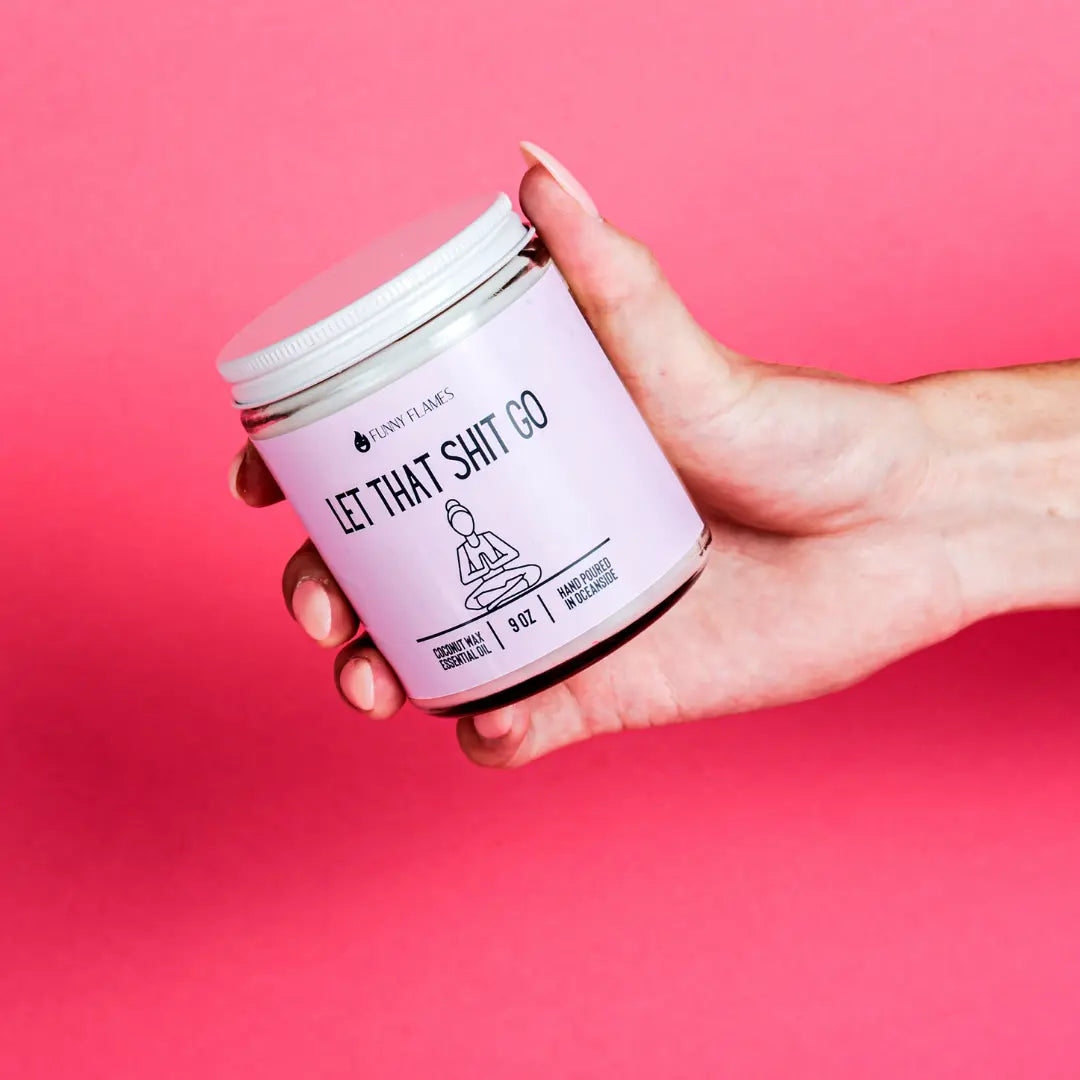 Let That Shit Go (pink)- Funny Candle DC-Funny Candle Co