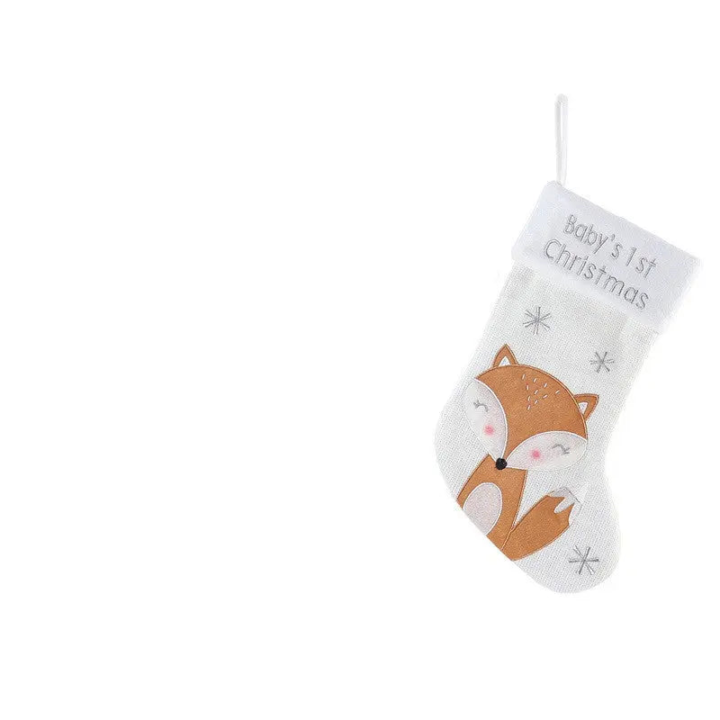 Christmas Fox Wool Gift Christmas Stockings global warehouse