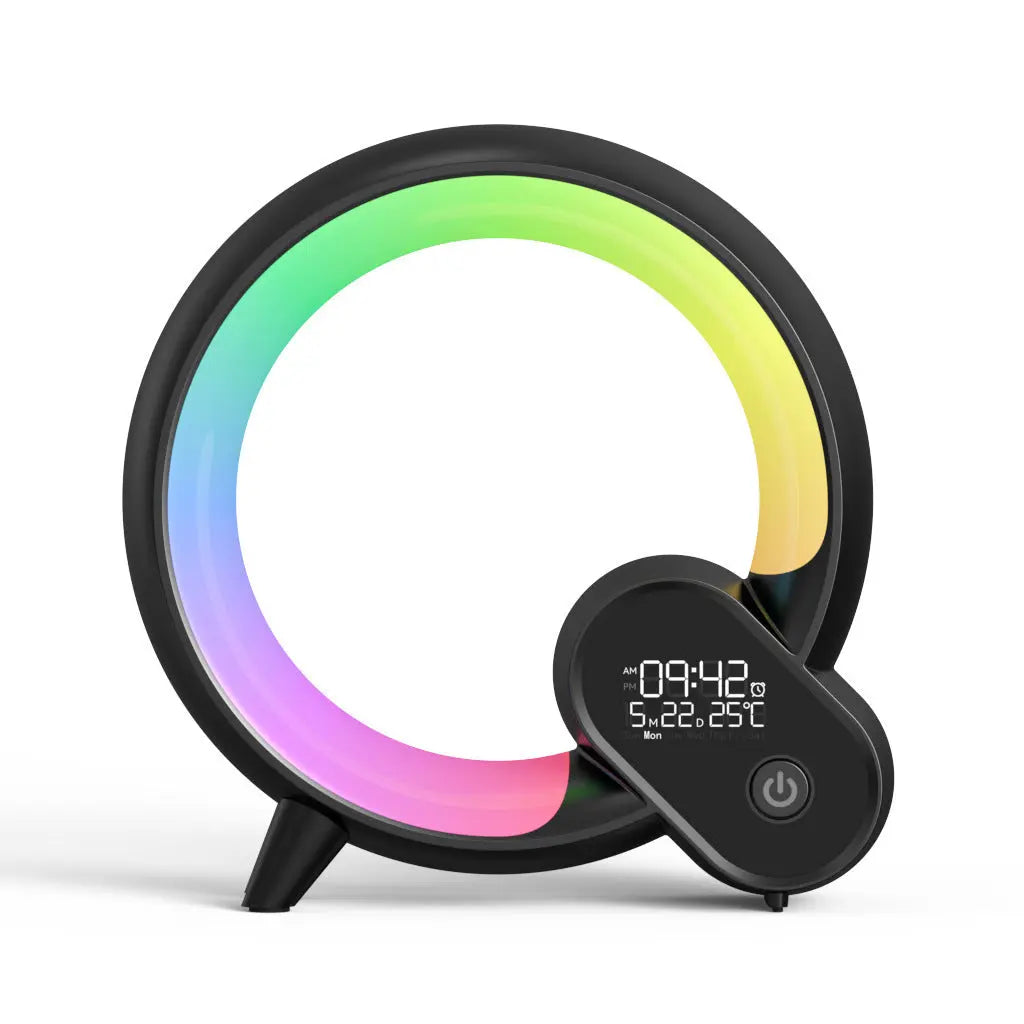 Creative Q Light Analog Sunrise Digital Display Alarm Clock Bluetooth Audio Intelligent Wake-up Q Colorful Atmosphere Light The Hippie Vibe Shop
