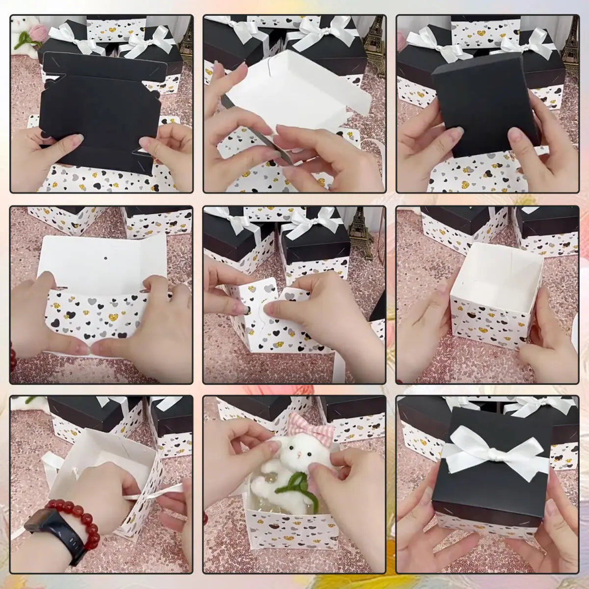 10 Pack Black White Gift Boxes DC-Funny Candle Co