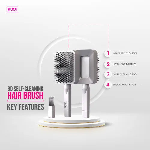 3D Self-cleaning Deluxe Hair Brush by BimeBeauty DC-MASAMI