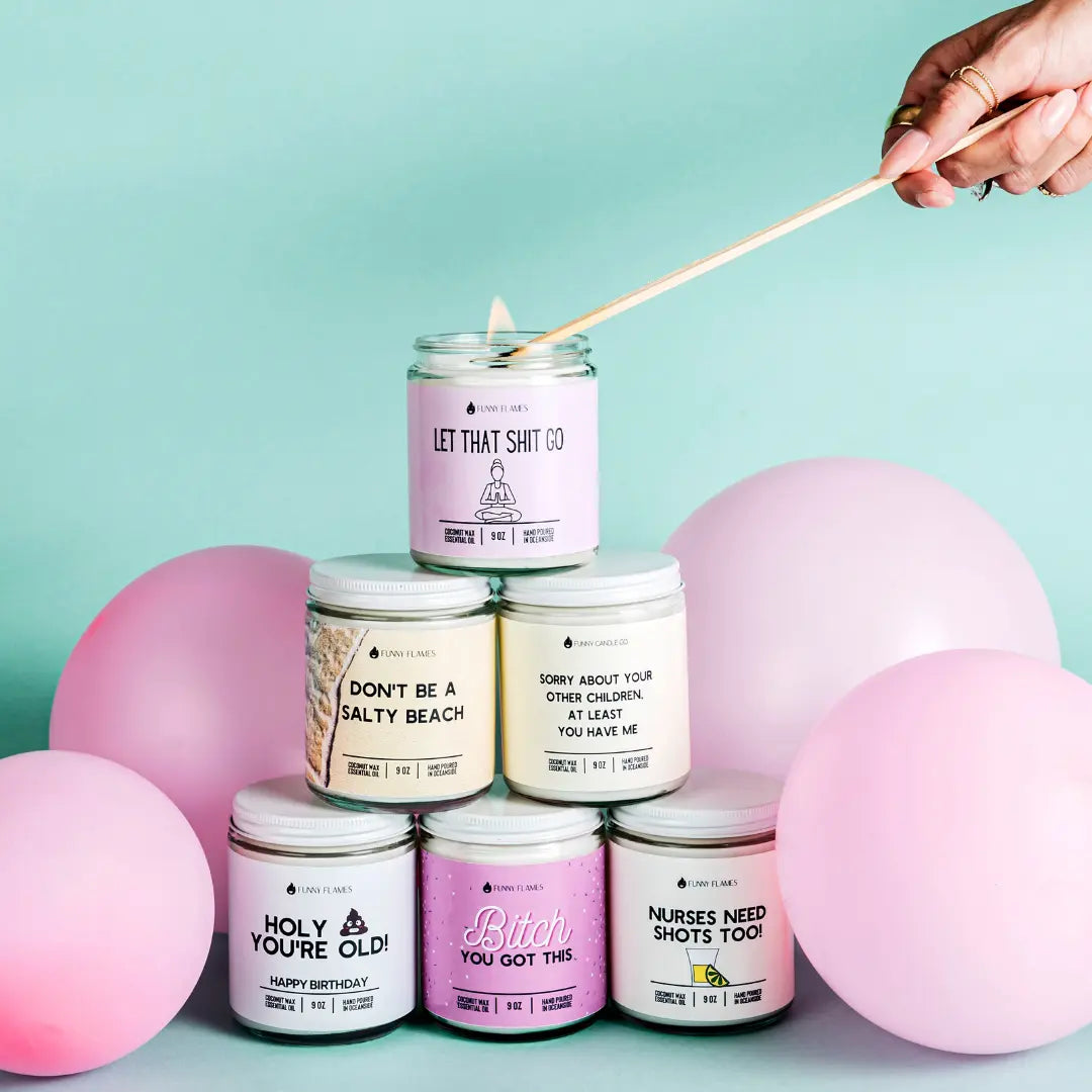 Let That Shit Go (pink)- Funny Candle DC-Funny Candle Co