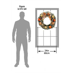 60cm Christmas Wreath With Glitter Balls & LED Lights - Festive Holiday Decor DC-Funny Candle Co