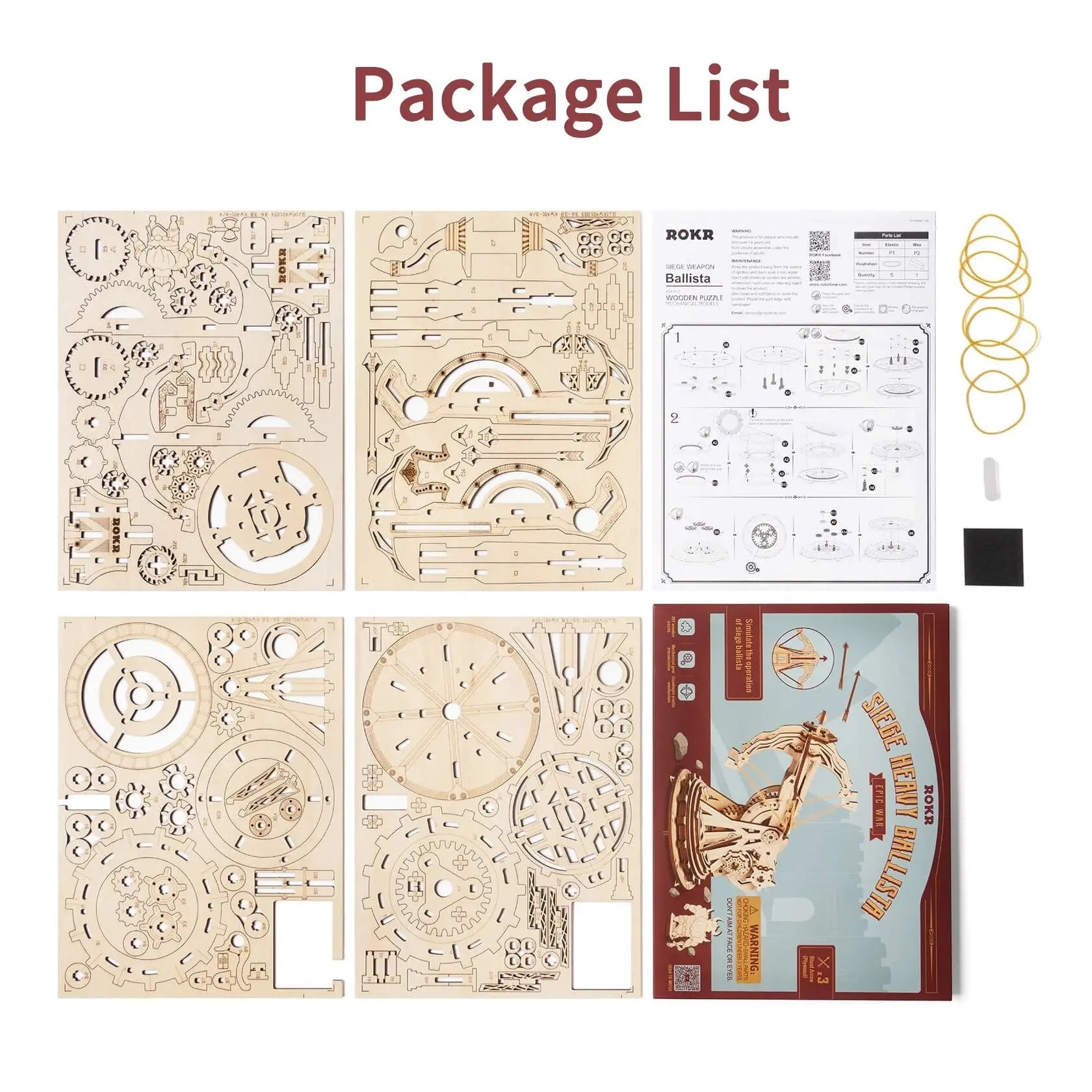 Robotime ROKR Siege Heavy Ballista 3D Wooden Puzzle War Game DC-Funny Candle Co