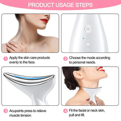 Face Tightening Device, Firm And Tightens Sagging Skin Face Neck Massager, Beauty Facial Massager For Women And Men - White DC-Funny Candle Co