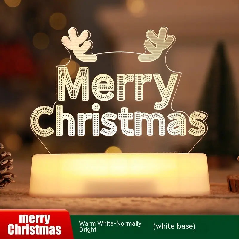 Christmas Decoration 3D Lamp Acrylic LED Night Lights New Year Valentines Day Christmas Kids Gift Christmas Ornaments The Hippie Vibe Shop