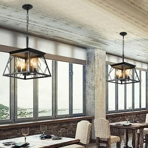 4 Lights Farmhouse Chandelier For Dining Room Black - No Bulbs Unavailable Platform- Temu DC-Funny Candle Co