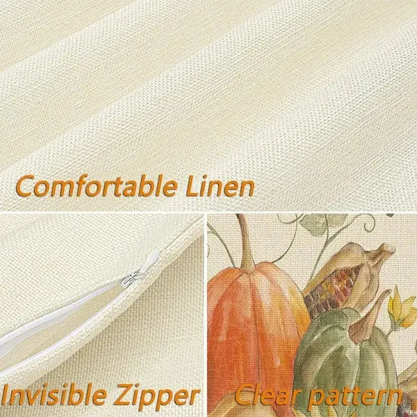 4Pcs Thanksgiving Fall Throw Pillows Cushion Case 18x18in Set Of 4 DC-Funny Candle Co