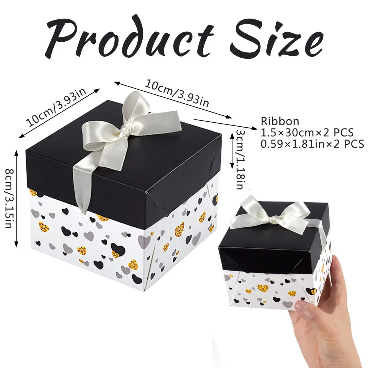 10 Pack Black White Gift Boxes DC-Funny Candle Co