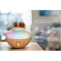 Pursonic Aromatherapy Diffuser & Essential Oil Set-Ultrasonic Top 3 Oils-300ml with 2 Mist Settings 7 Ambient Light Settings DC-PURSONIC