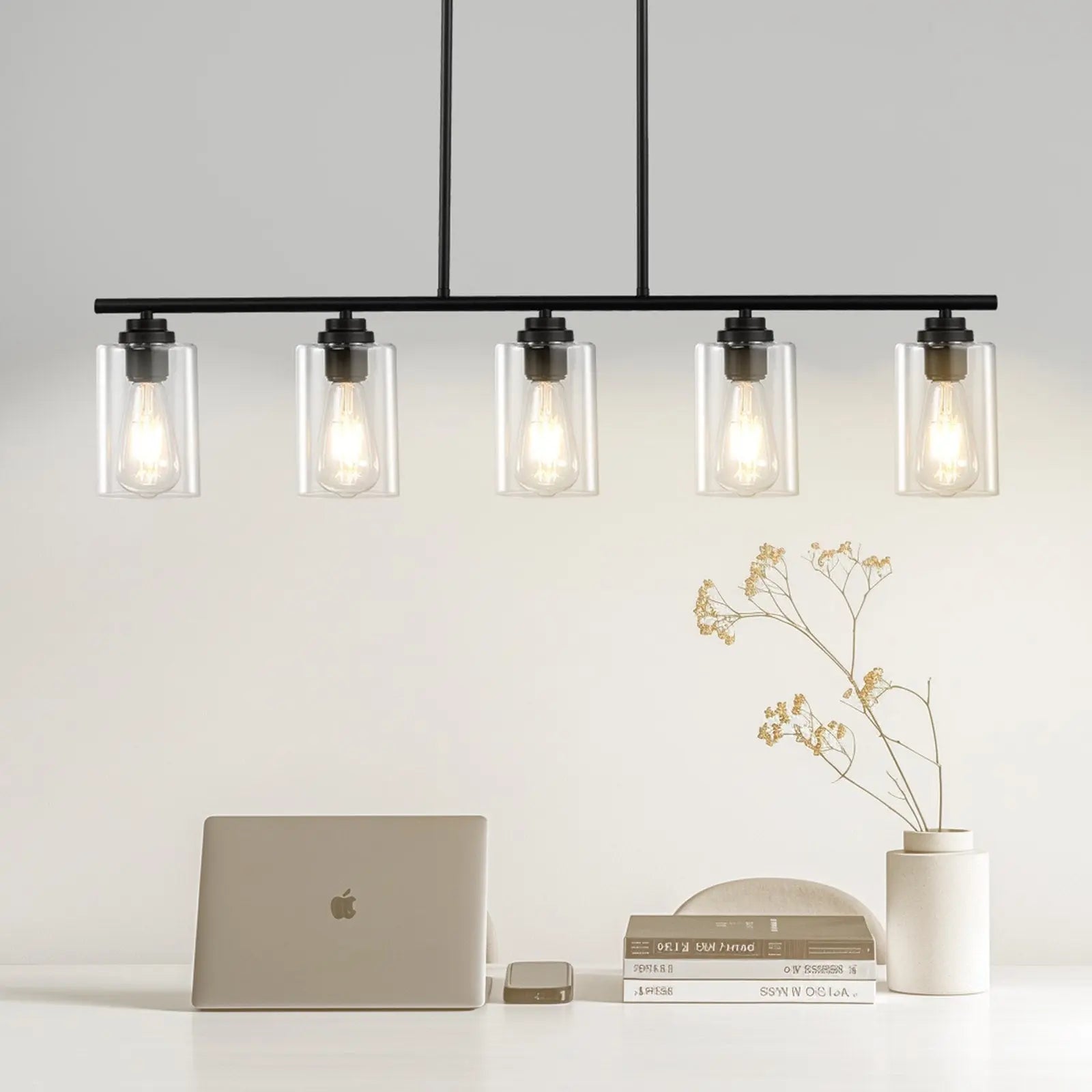 VEVOR 5-Light Kitchen Island Pendant Lights 60W Adjustable Dining Room Light E26 DC-Funny Candle Co