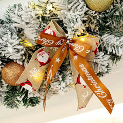 60cm Christmas Wreath With Glitter Balls & LED Lights - Festive Holiday Decor DC-Funny Candle Co