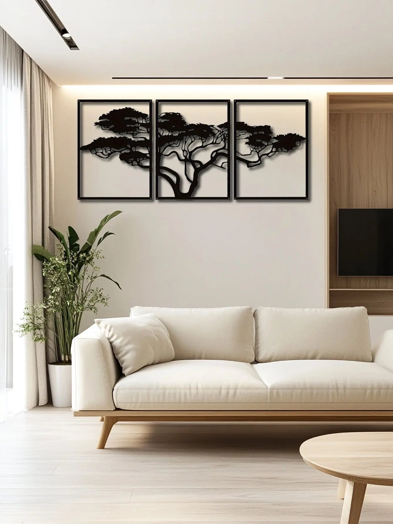 Set Of 3 Black Metal Tree Of Life Wall Arts,Stunning Boho Spiritual Decor DC-Funny Candle Co