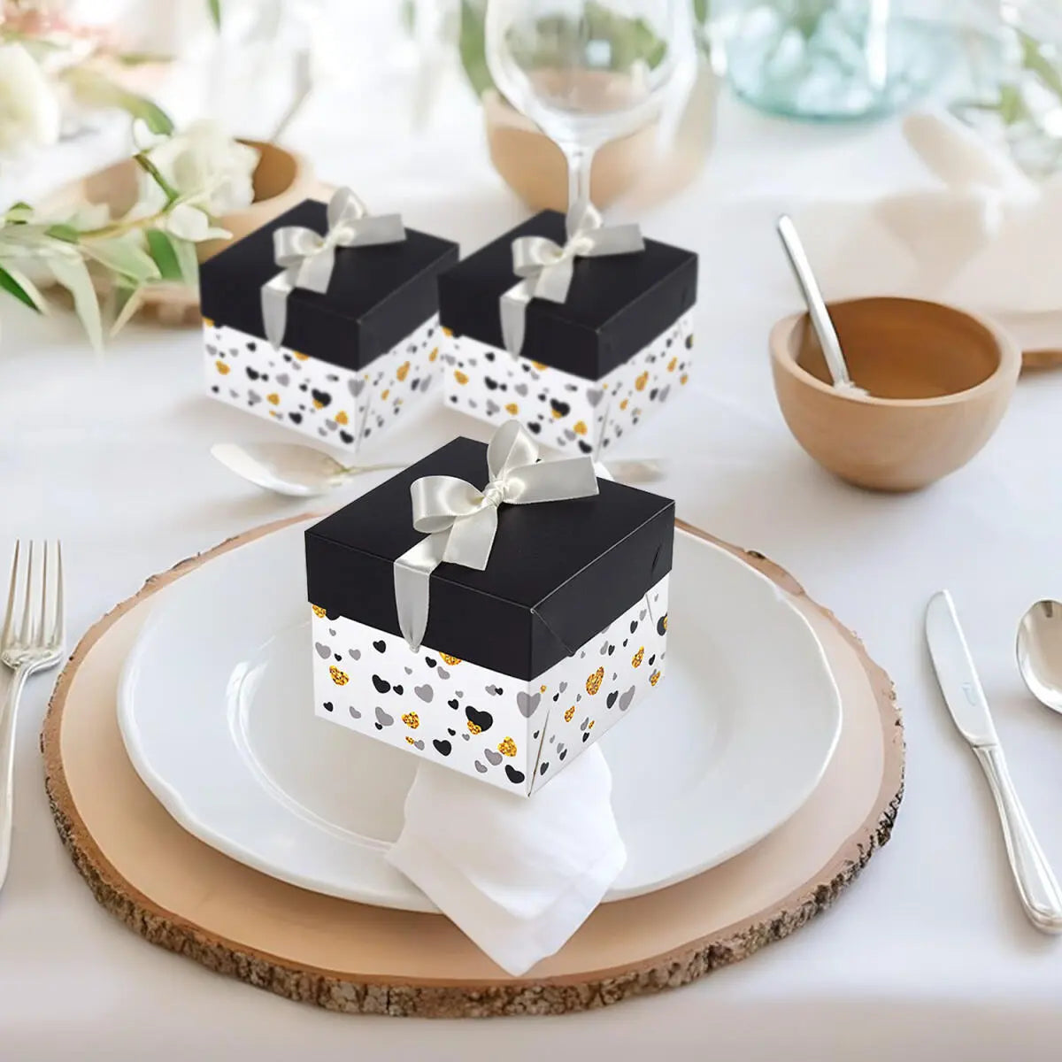 10 Pack Black White Gift Boxes DC-Funny Candle Co