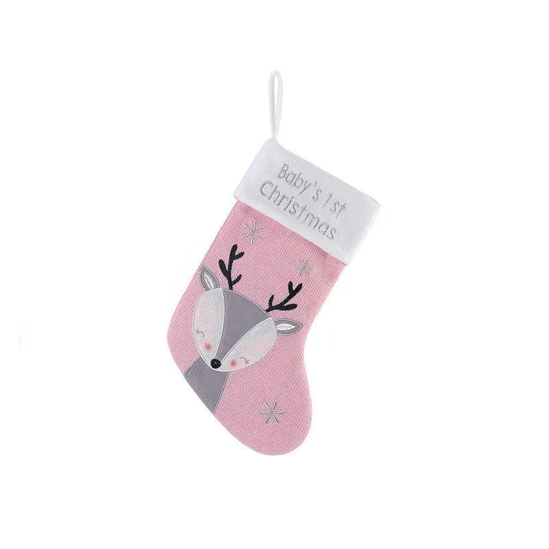 Christmas Fox Wool Gift Christmas Stockings global warehouse