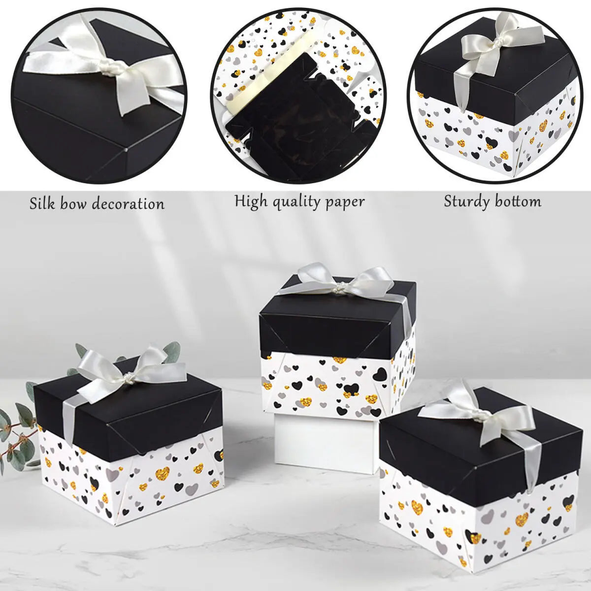 10 Pack Black White Gift Boxes DC-Funny Candle Co