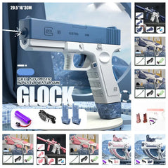 Space Water Gun Electric Automatic Water Absorption Water Fights Toy Outdoor Beach Swimming Pool Bath Toys For Children Kid Gift DC-Funny Candle Co