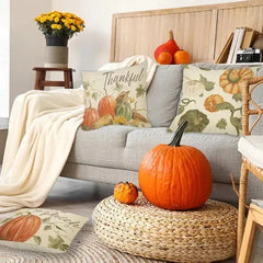 4Pcs Thanksgiving Fall Throw Pillows Cushion Case 18x18in Set Of 4 DC-Funny Candle Co