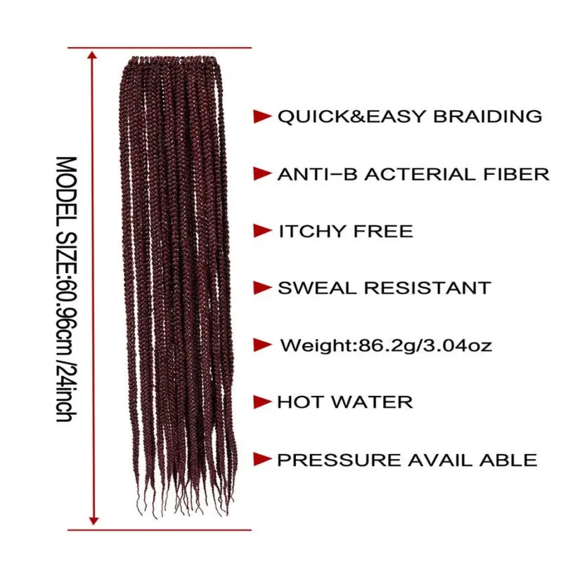 3S THREE STRAND Crochet Hair Extensions Soft Synthetic Braiding Hair-Only Self Pickup DC-Funny Candle Co