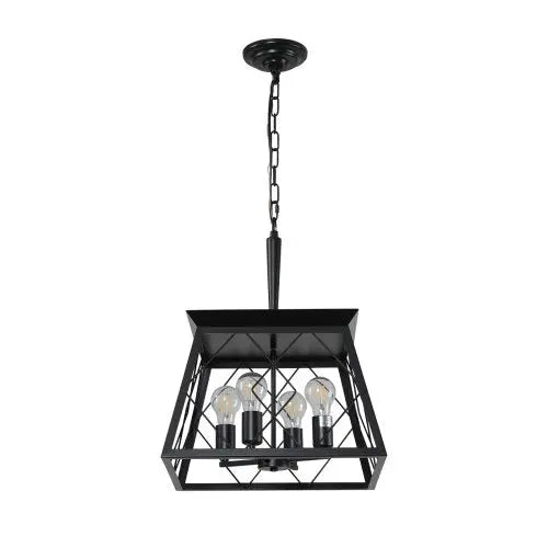 4 Lights Farmhouse Chandelier For Dining Room Black - No Bulbs Unavailable Platform- Temu DC-Funny Candle Co