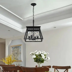 4 Lights Farmhouse Chandelier For Dining Room Black - No Bulbs Unavailable Platform- Temu DC-Funny Candle Co