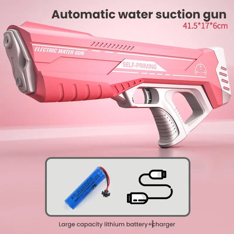 Space Water Gun Electric Automatic Water Absorption Water Fights Toy Outdoor Beach Swimming Pool Bath Toys For Children Kid Gift DC-Funny Candle Co