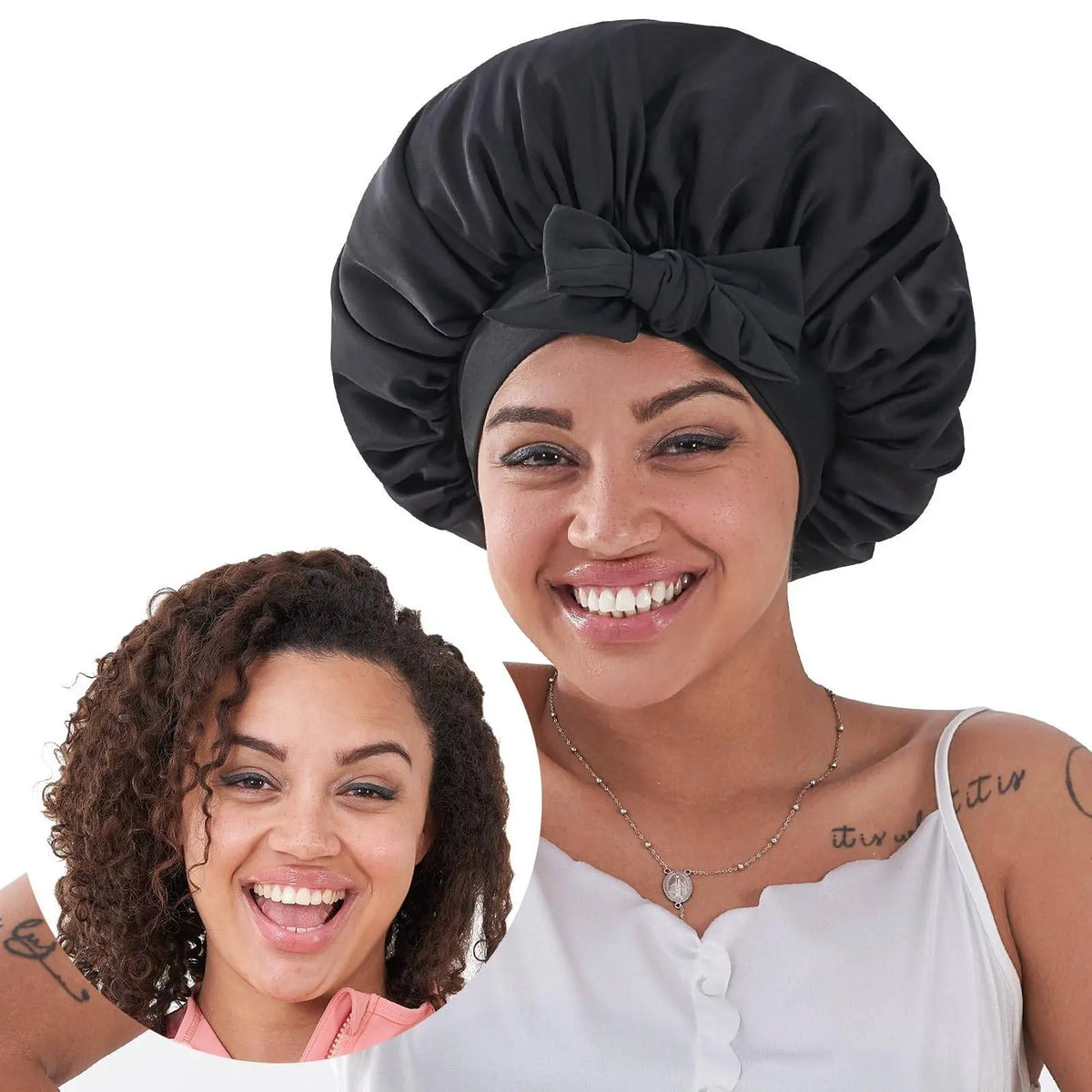 Silk Bonnet, Satin Hair Bonnet For Sleeping For Wavy Curly Natural Hair DC-Funny Candle Co